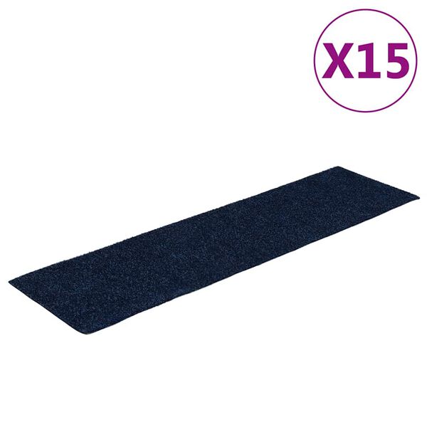 vidaXL Stufenmatten Selbstklebend 15 Stk. 76x20 cm Marineblau Rechteckig