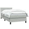 vidaXL Boxspringbett mit Matratze Hellgrau 100x210 cm Samt