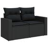 vidaXL Gartensofa-set mit Kissen 8 pcs Schwarz Poly-Rattan