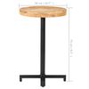 vidaXL Bistrotisch Rund &Oslash;50x75 cm Raues Mangoholz