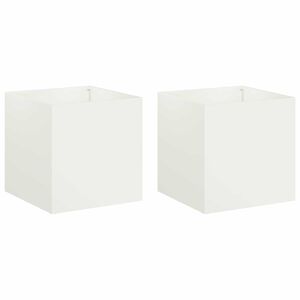 vidaXL Garten-Pflanzgef&auml;&szlig; 2 stk. Wei&szlig; 25 x 25 x 25 cm