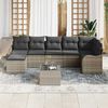 vidaXL Garten-Sofa-Set mit Kissen 8 pcs Hellgrau Poly Rattan