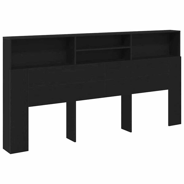 vidaXL Kopfteil Schrank Schwarz Eichen-Optik 200 x 19 x 103,5 cm