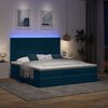 vidaXL Ottoman-Bett mit Matratzen & LEDs Dunkelblau 160x200 cm Samt