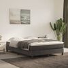vidaXL Boxspringbett mit Matratze Dunkelgrau 140x190 cm Samt