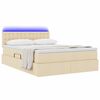vidaXL Bett mit Stauraum und LED mit Matratze Creme 140 x 200 cm Stoff