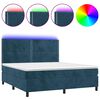 vidaXL Boxspringbett mit Matratze & LED Dunkelblau 180x200 cm Samt