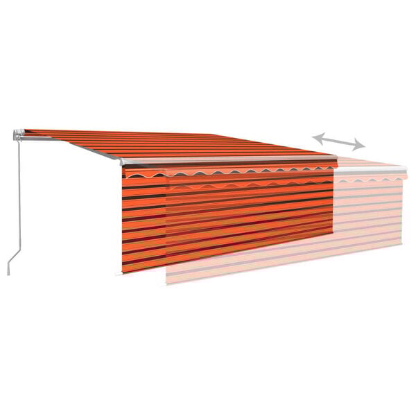 vidaXL Markise Manuell Einziehbar mit Rollo & LED 4,5x3 m Orange Braun