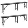 vidaXL Klappbare Gartenb&auml;nke 2 Stk. 180 cm HDPE Schwarz