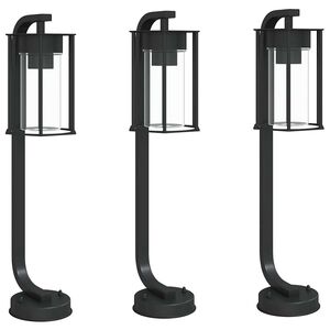 vidaXL Wegeleuchten 3 Stk. Schwarz 60 cm Edelstahl