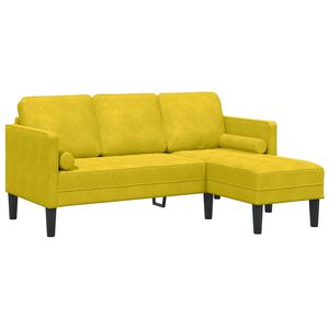 vidaXL Sofa Set mit Kissen Gelb Polyester