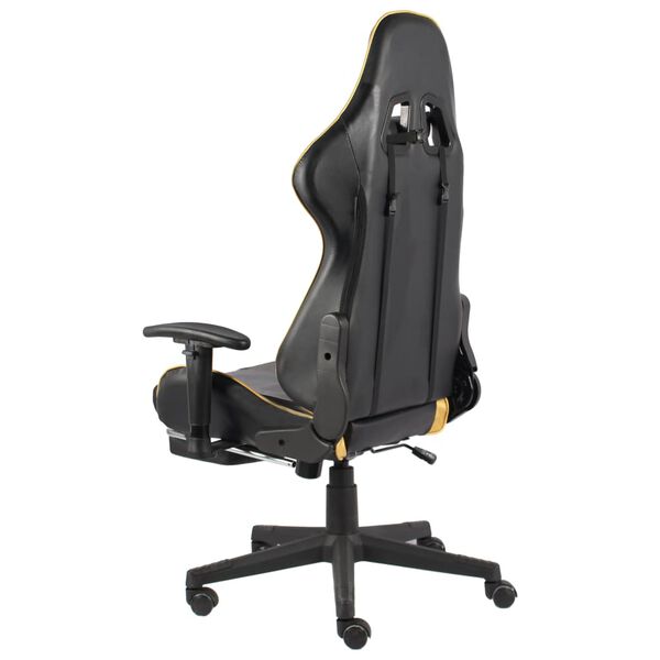 vidaXL Gaming-Stuhl mit Fu&szlig;st&uuml;tze Drehbar Golden PVC