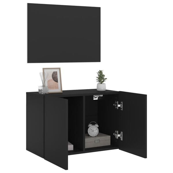 vidaXL TV-Wandschrank Schwarz 60x30x41 cm