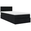 vidaXL Ottoman-Bett mit Matratze Schwarz 90x200 cm Stoff