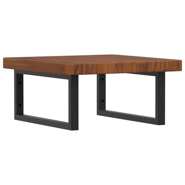 vidaXL Waschtischplatte mit Halterung Stahl und Massivholz Eiche