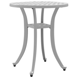 vidaXL Gartentisch Wei&szlig; &Oslash;48x53 cm Aluminiumguss