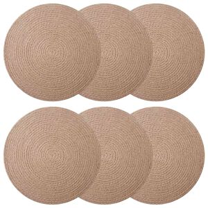 vidaXL Jute-Untersetzer 6 stk. Natur 100% Tossa-Jute