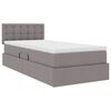 vidaXL Bett mit Stauraum und LED mit Matratze Taupe 100 x 200 cm Stoff