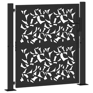 vidaXL Gartentor Schwarz 100x100 cm Stahlblatt-Design