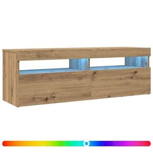 vidaXL TV-Schrank mit LED Artisan-Eiche 120x35x40 cm Holzwerkstoff