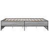 vidaXL Bettgestell Grau Sonoma 135x190 cm Holzwerkstoff und Metall