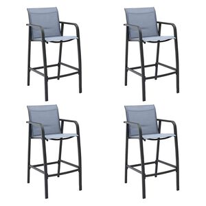 vidaXL Garten-Barst&uuml;hle 4 Stk. Grau Textilene