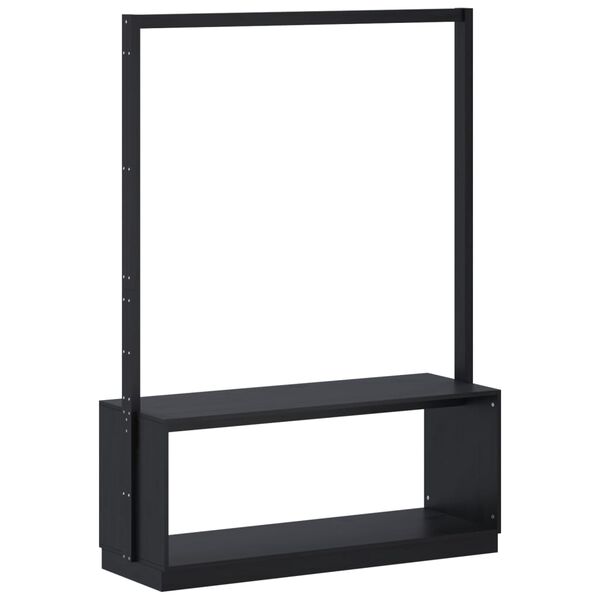 vidaXL Kleiderständer mit Schuhablage Schwarz 113x40x157,5 cm