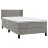 vidaXL Boxspringbett mit Matratze Hellgrau 90x190 cm Samt
