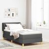 vidaXL Boxspringbett mit Matratze Dunkelgrau 90 x 190 cm Stoff