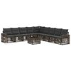 vidaXL Gartensofa-set 10 Stk. Grau und Dunkelgrau Poly-Rattan