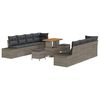 vidaXL Gartensofa-set mit Kissen 11 pcs Grau Poly-Rattan