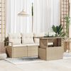 vidaXL Garten-Sofa-Set mit Speicher 5 pcs Beige Poly Rattan