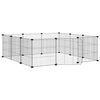 vidaXL 12-Panel-Haustierk&auml;fig mit T&uuml;r Schwarz 105x105x35 cm Stahl