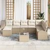 vidaXL Sofa Set mit Kissen 9 pcs Beige und Wei&szlig; Poly-Rattan
