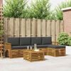 vidaXL Outdoor-Sofagarnitur mit Kissen 6 pcs Natur und Anthrazit