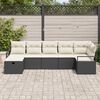 vidaXL Garten-Sofa-Set mit Kissen 7 pcs Schwarz Poly Rattan