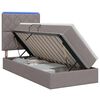 vidaXL LED-Speicherbett mit Matratze Taupe 90 x 200 cm Stoff