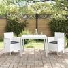vidaXL Garten Essgruppe 3 pcs Weiß Polt Rattan