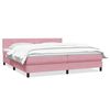 vidaXL Boxspringbett mit Matratze Rosa 180x220 cm Samt