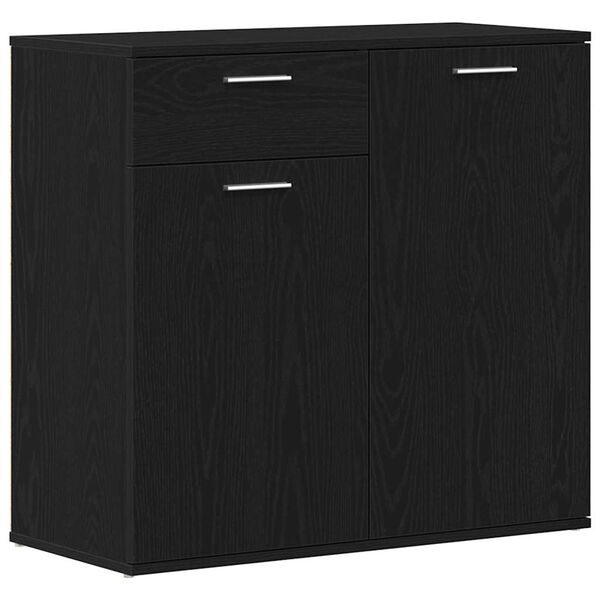 vidaXL Sideboard Schwarz Eichen-Optik 80x36x75 cm Holzwerkstoff