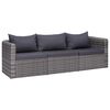vidaXL 9-tlg. Garten-Lounge-Set mit Kissen Poly Rattan Grau