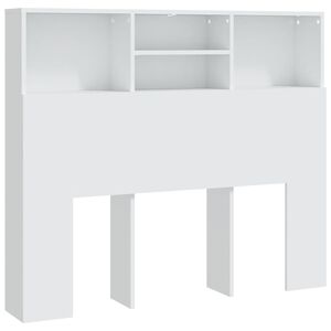 vidaXL Bett-Kopfteil mit Ablagen Wei&szlig; 120x19x103,5 cm