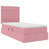 vidaXL Bett mit Stauraum und LED mit Matratze Rosa 100 x 200 cm Samt