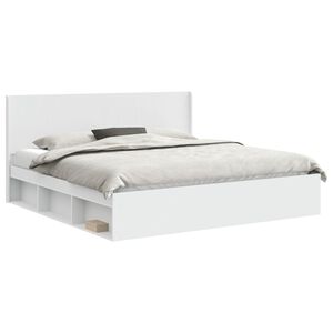 vidaXL Bettgestell mit Stauraum und Kopfteil 2 Stk. Holzwerkstoff
