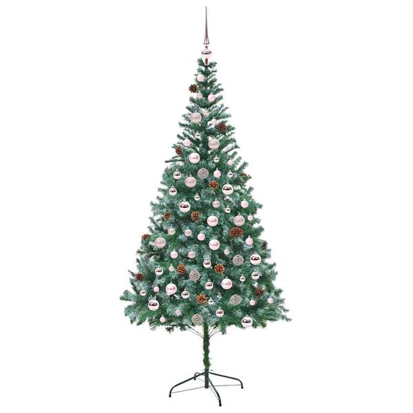 vidaXL K&uuml;nstlicher Weihnachtsbaum Gr&uuml;n 210 cm PVC und Stahl