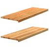 vidaXL Fensterb&auml;nke 2 Stk. Hellbraun 110x40x2 cm Massivholz Eiche