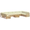 vidaXL Sofagarnituren 11 stk. Wei&szlig; und Creme Polyester