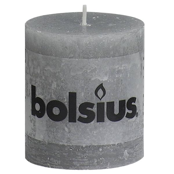Bolsius Rustikale Stumpenkerzen 6 Stk. 80 x 68 mm Hellgrau