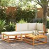 vidaXL 3-tlg. Gartensofa-Set mit Kissen Holz Akazie & Seil