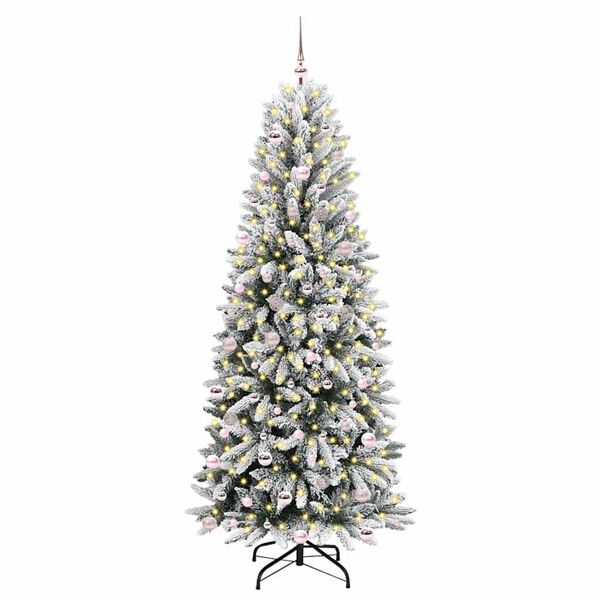 vidaXL K&uuml;nstlicher Weihnachtsbaum mit 300 LEDs mit St&auml;nder Wei&szlig; 240 cm